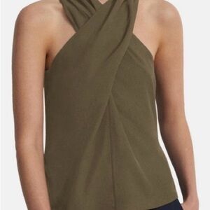 Theory Olive Green Halter Top